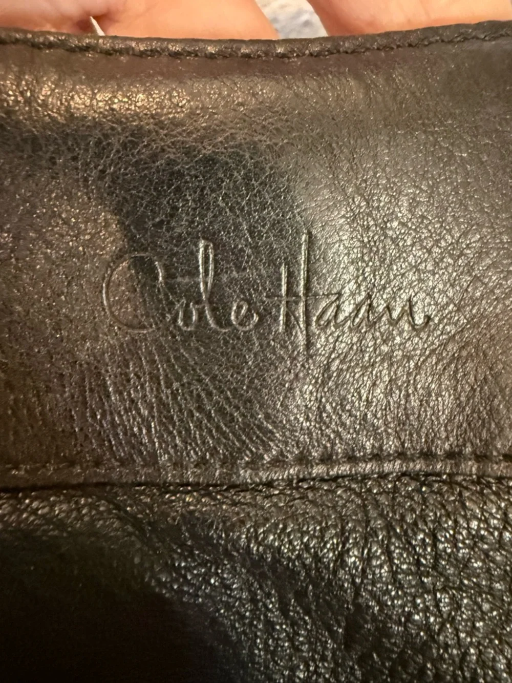 Cole Haan Hobo Bag Womens Large Black Leather Excellent Zip Pockets Shoulder Bag